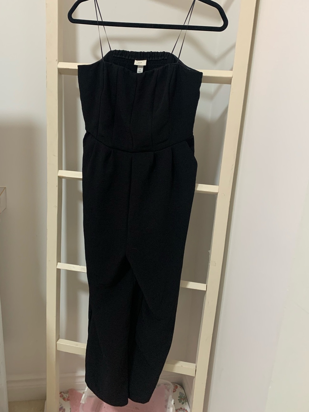 a new day Black Strapless Spaghetti-Strap Jumpsuit